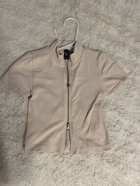 Windsor Zip Crop Top Nude